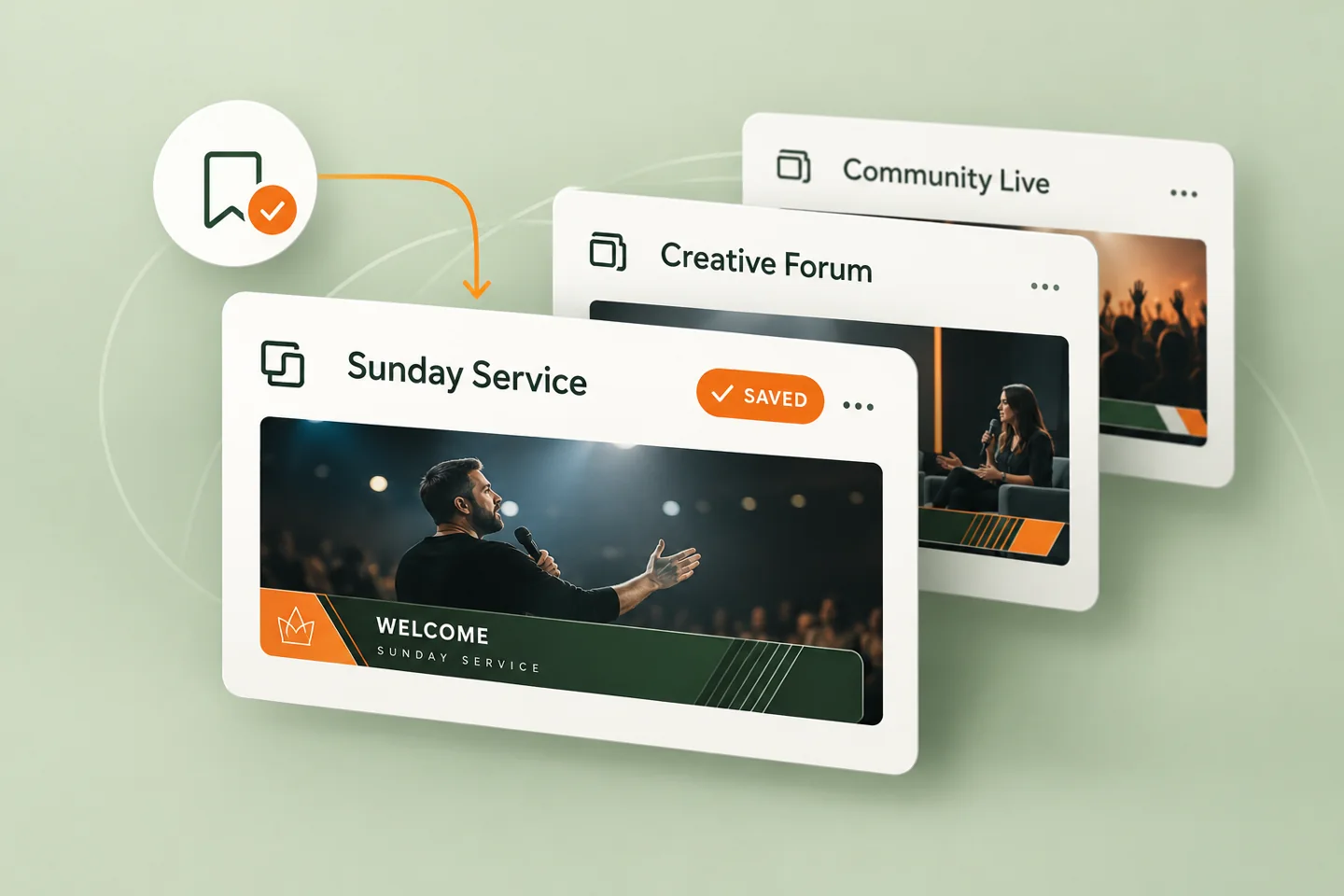 Illustrative saved show presets and reusable lower third designs
